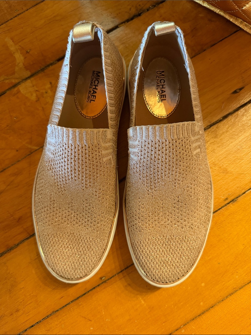 Michael Kors Men’s Slip-On Knit Loafers in Light Tan